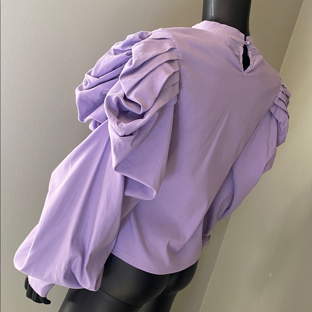 WHY DRESS Lavender PrincessCore Ruffled Sleeve Women's Top - Picture 6 of 11
